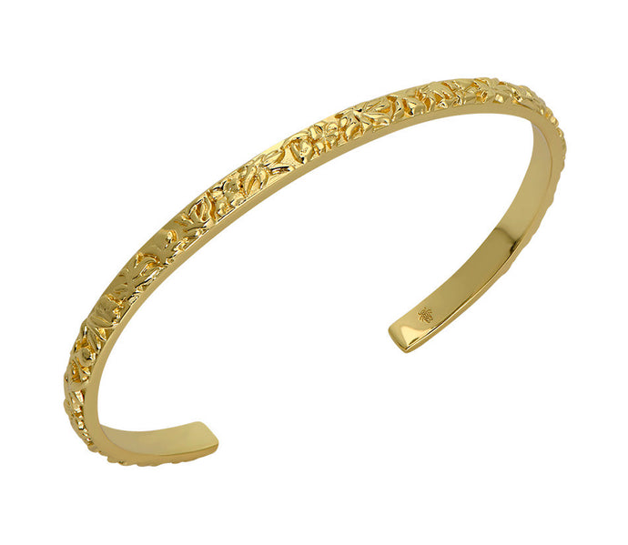 3D Floral Detailing Slip on Bangle (4MM wide, 60x49MM)