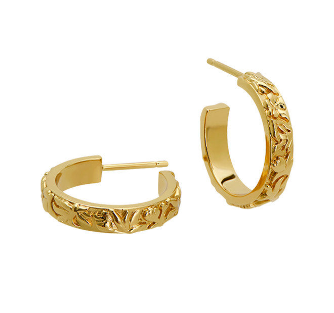 Small 3D Floral Detailing Hoops (20MM) 